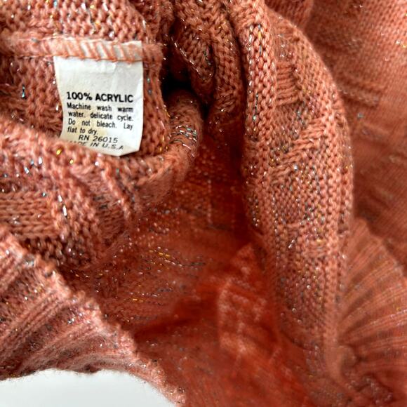 Vintage Helen Sue Sweater Size 10 3D Knit Metallic Made in USA Oversized Relaxed - Picture 5 of 5